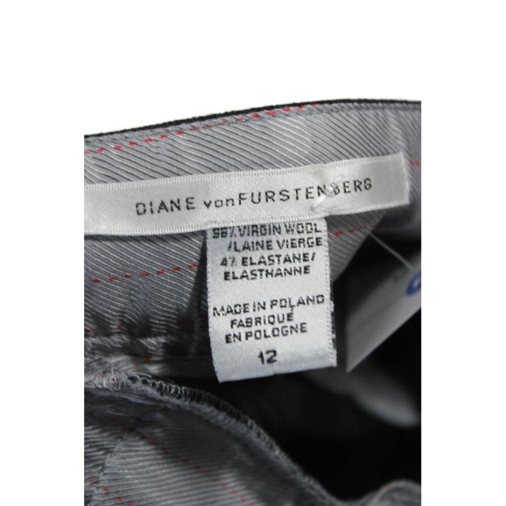 Diane Von Furstenberg Women Black Dress Pants Virgin Wool Size 12 - Picture 4 of 5